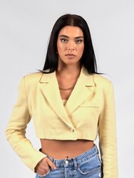 Adriana Cropped Blazer - Yellow