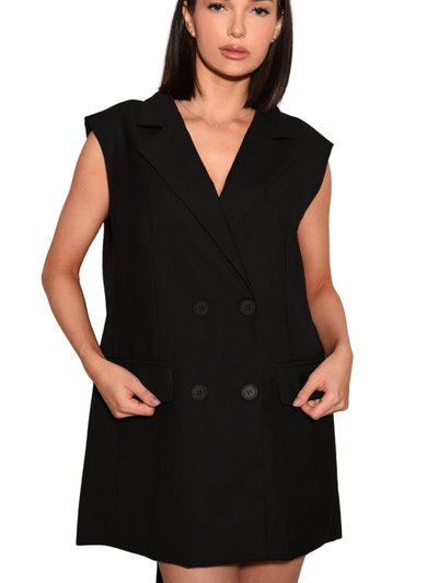 Akalia Adriana Cruve Collar Black Sleeveless Blazer product