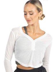 Ashley Long Sleeve Breathable Top - White
