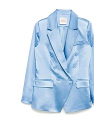 Athena Solid Blazer - Baby Blue