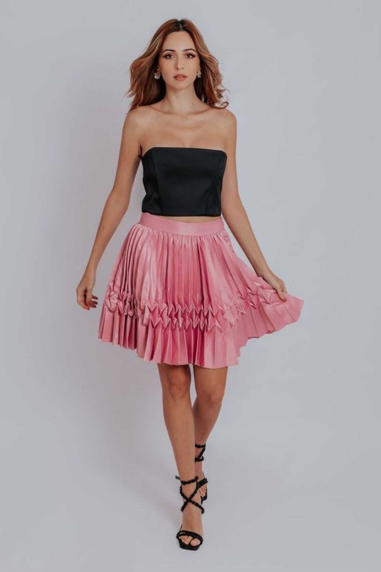 Audrey Knife Pleat Skirt - Pink
