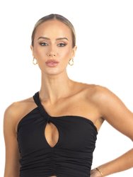 Belle Drapped Activewear Sportsbra In Black