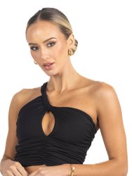 Belle Drapped Activewear Sportsbra In Black