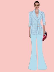 Call Me Coco Diamond Aquamarine Tweed Set - Aquamarine (Baby Blue)