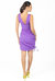 Candice Mini v Neck Dress Purple Color