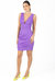 Candice Mini v Neck Dress Purple Color - Purple