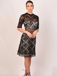 Clarise Lace Mini Dress - Black