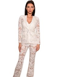 Heidi Lace Floral Pant White Timeless Elegance - White