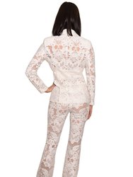 Heidi Lace Floral Pant White Timeless Elegance