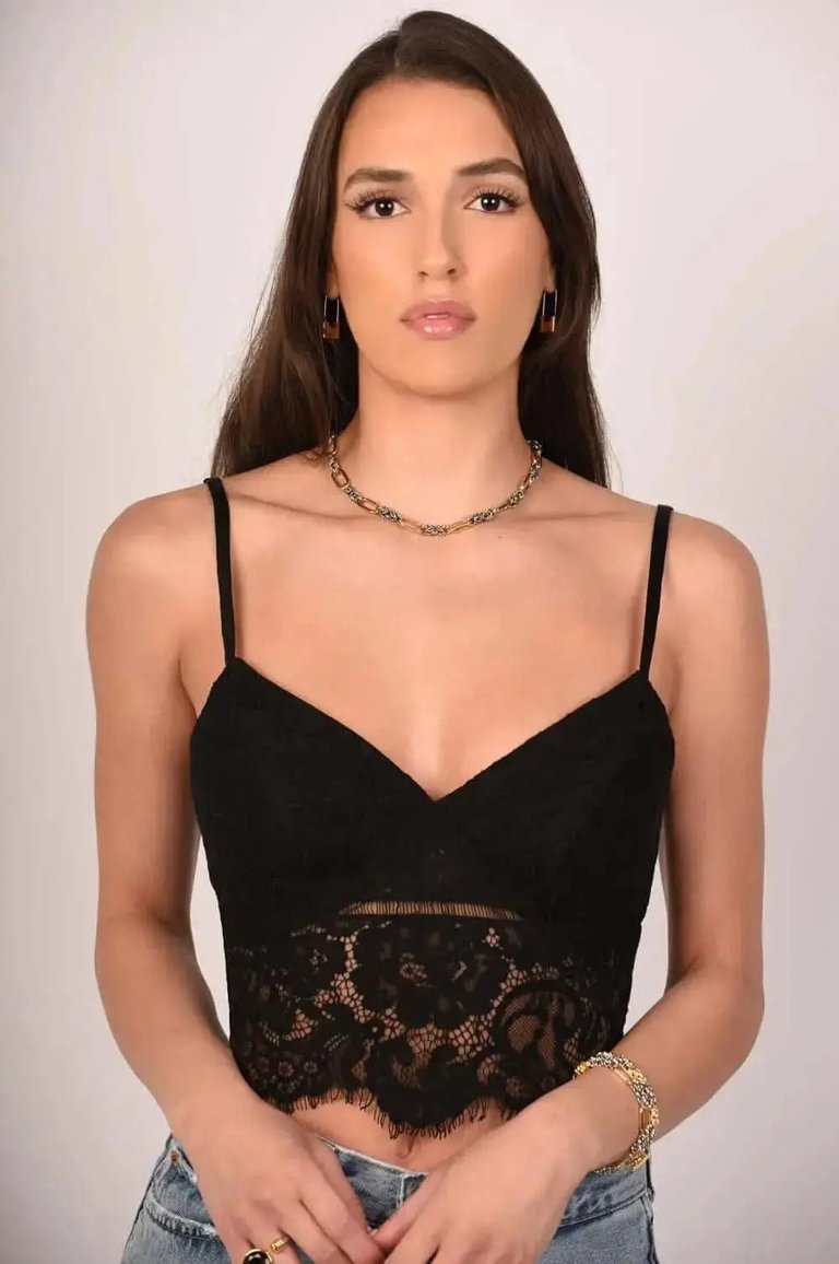 Isabelle Black Bustier Top - Black