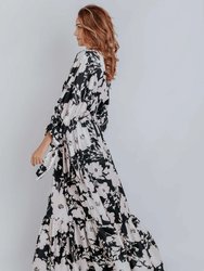 Isabelle Floral Print Ruffled Hem Belted Dress