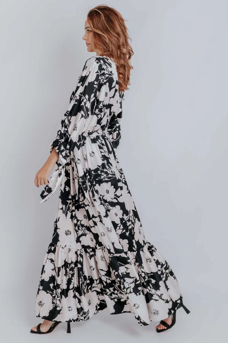 Isabelle Floral Print Ruffled Hem Belted Dress