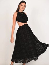 Out Of Your Reach Midi Backless Dress - Black