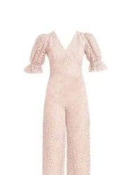 Pilar Powder Pink Eyelet Pants