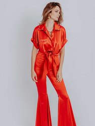 Rosie Tie Front Satin Shirt