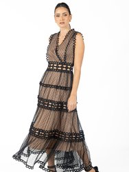 Serena Black Lace Maxi Dress ko - Black