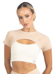 Sienna Color Block Activewear Top - White