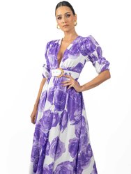 Verona Maxi Women's Floral Dress Lilac - Lilac