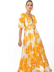 Verona Maxi Women's Floral Dress Yellow - Yellow