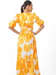 Verona Maxi Women's Floral Dress Yellow
