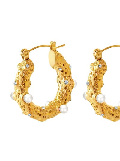Akalia Waterproof Show Me Pearls Hoop Earrings product