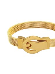 Waterproof Simplicity 18K Gold Plated Belt Bangle Bracelet - Gold