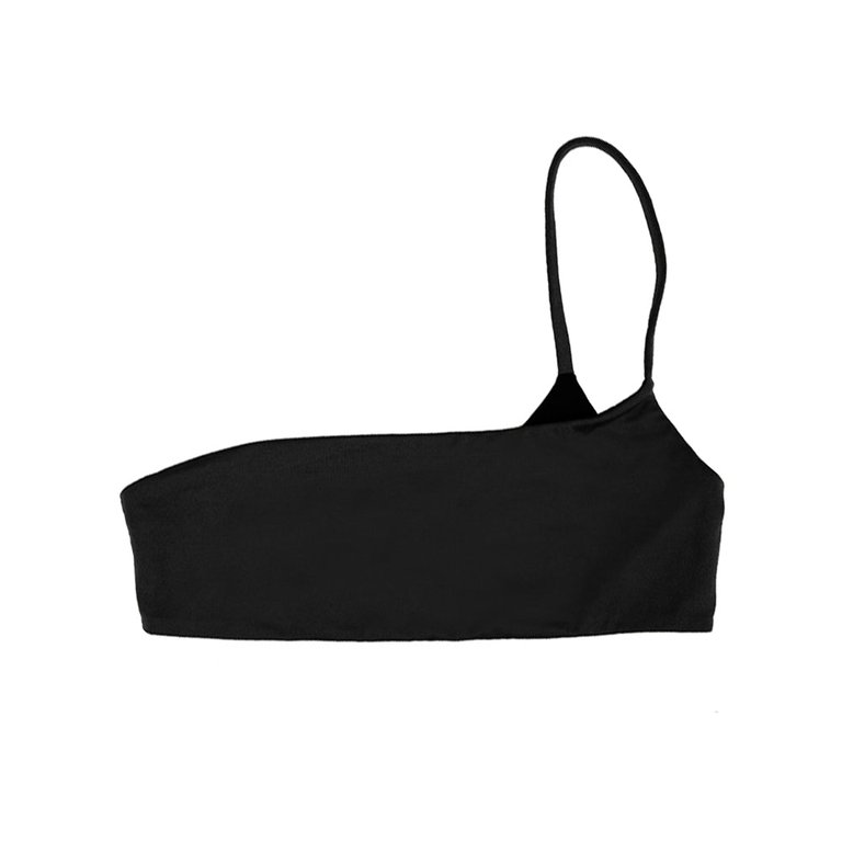 Mira One Shoulder Top - Black Sand - Black Sand