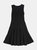 Akris Women's Black Double Face Wool Dress with Skaters Pleats - Black