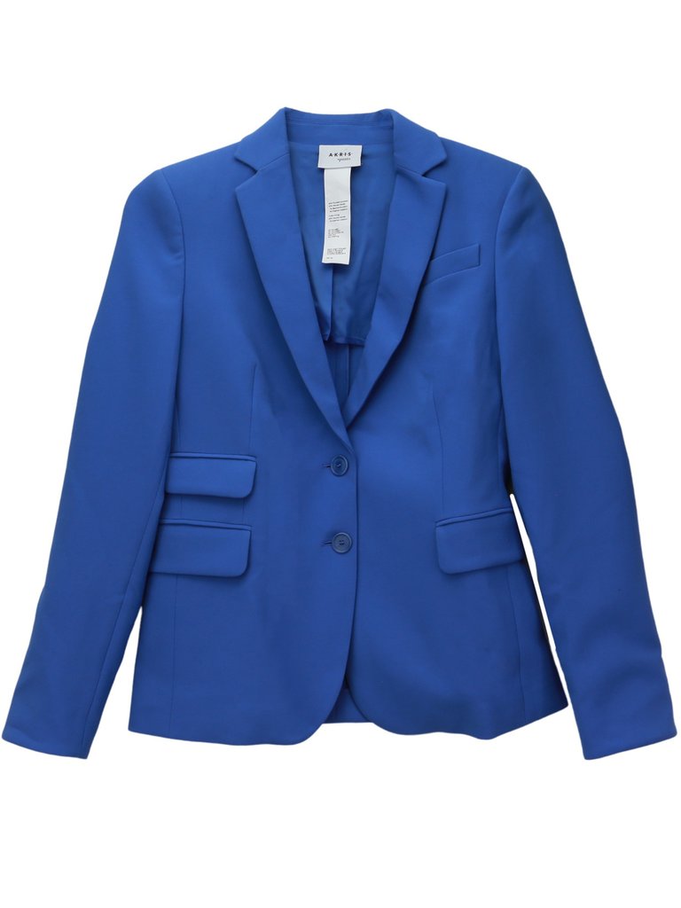 Akris Women's Blue Hour Punto two button pocket blazer Suit Jackets & - 10 - Blue Hour