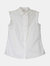 Akris Women's Cream Ruffle Sleeveless Poplin Top Blouse - Cream