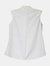 Akris Women's Cream Ruffle Sleeveless Poplin Top Blouse