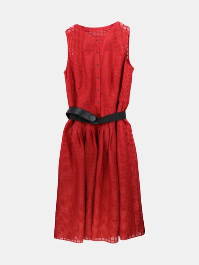 Akris Akris Women's Luminous Red / Black Punto Cutout Belted Dress product