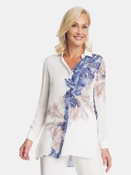 Ala Silk Blouse in Blue Coral - Blue Coral