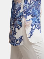 Ala Silk Blouse in Blue Coral