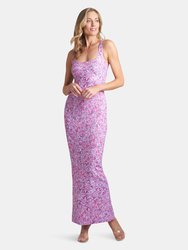 Caterina Long Stretch Knit Dress - Blooming Orchid