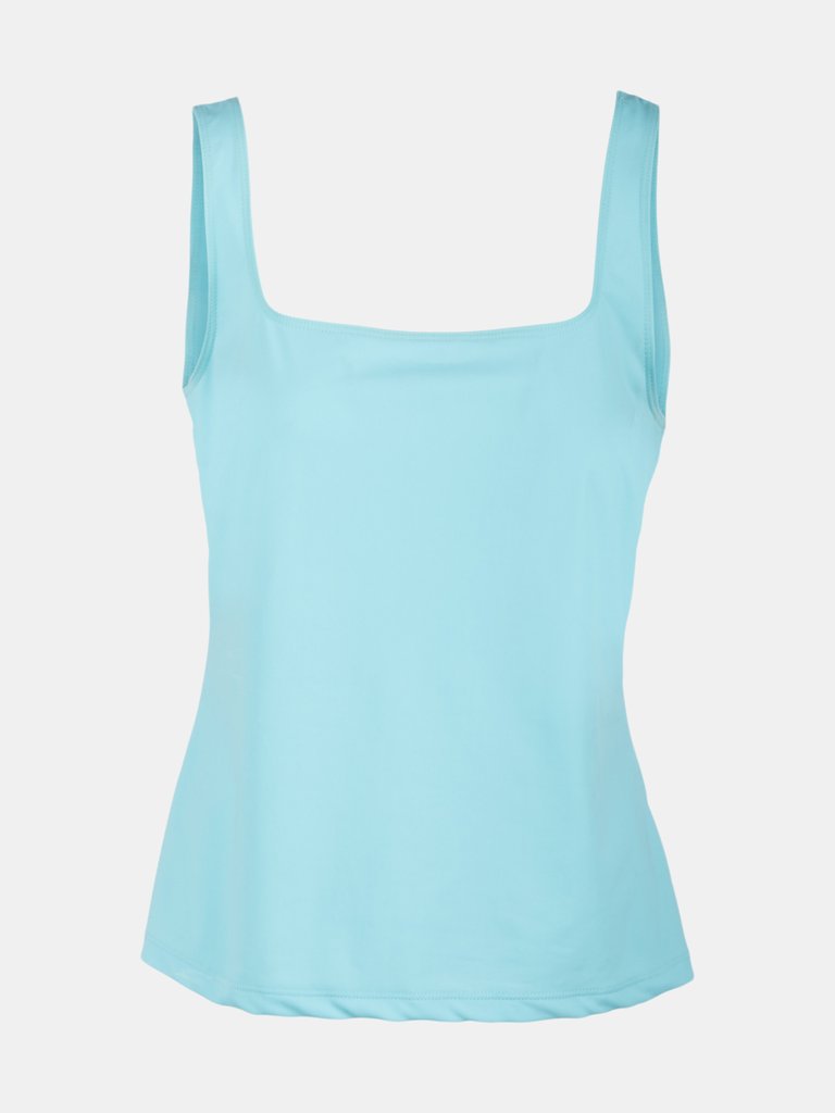 Caterina Stretch Knit Tank Top in Sea Foam - Sea Foam