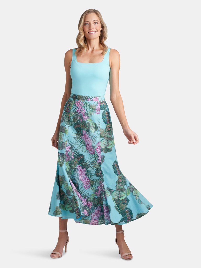 Crawford Cotton Skirt - Green Island / Paradise