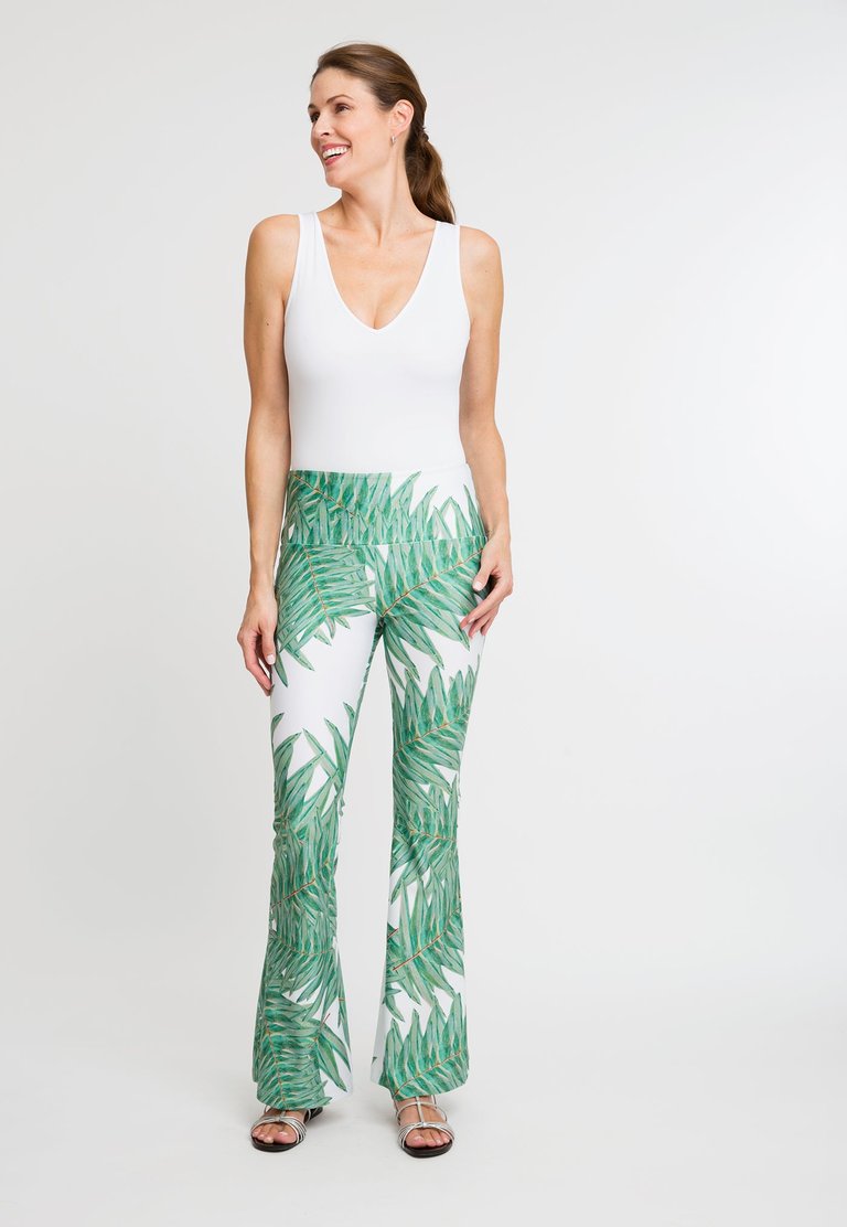 Elaine Stretch Knit Pant in Queen Palm