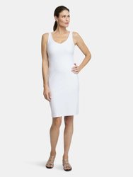 Lavinia Short Stretch Knit Dress - White
