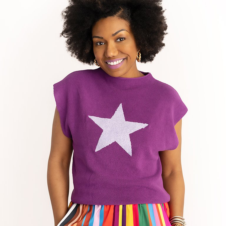 Superstar Knit Top - Purple