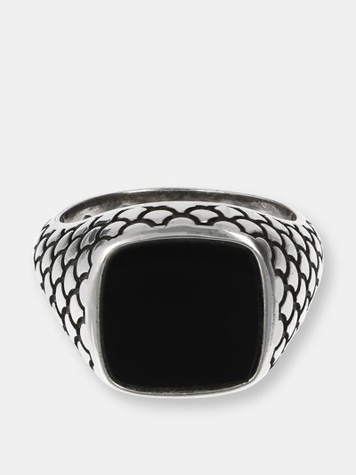 Albert M. Band Ring With Mermaid Texture - Black Onyx product