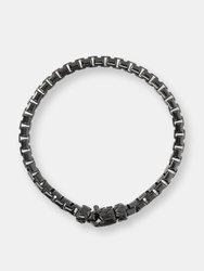 Bracelet with Box Chain and Texture Closure - Ruthenium - Ruthenium