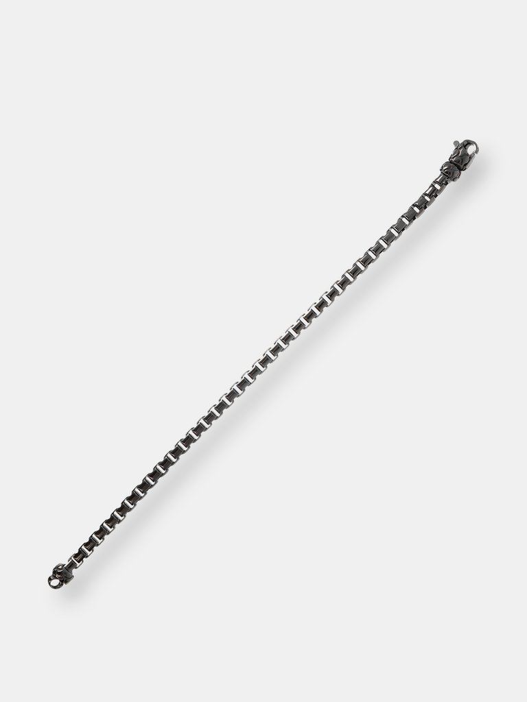 Bracelet with Box Chain and Texture Closure - Ruthenium