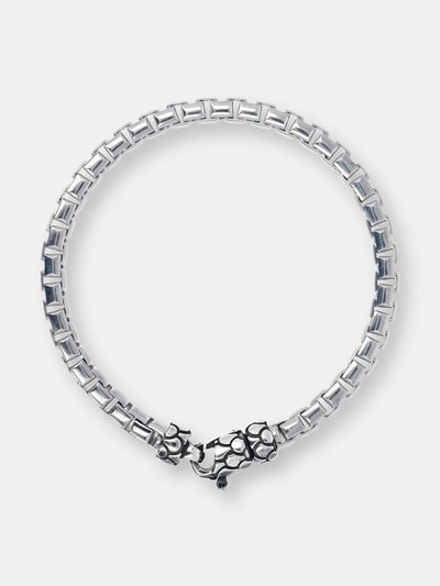 Albert M. Bracelet with Box Chain and Texture Closure - Silver Plated product