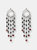 Chandelier Earrings with Black Spinel and Garnet - Silver