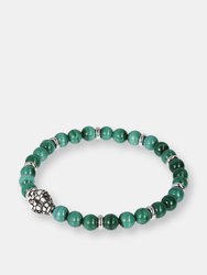 Elastic Bracelet With Stones And Snake Head - Malachite - Malachite