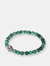 Elastic Bracelet With Stones And Snake Head - Malachite - Malachite