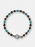 Garnet And Turquoise Bracelet - Rhodium