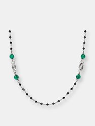 Green Onyx and Black Spinel Necklace