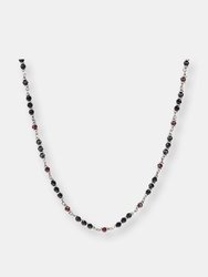 Necklace Man With Garnet And Black Spinel